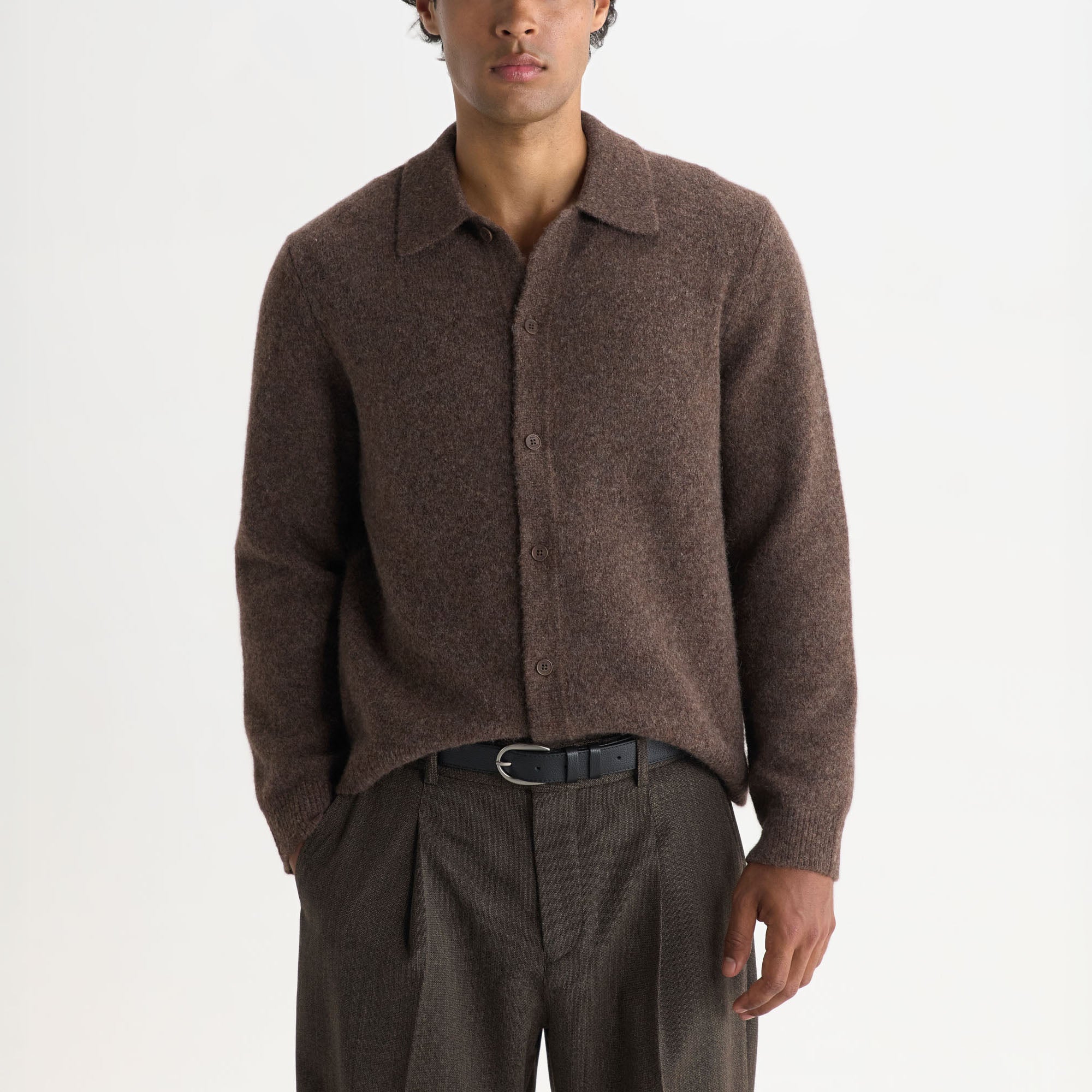 トップス UNTORN Fuzzy Knit Polo cardigan WAX LONDON Tristan Long Sleeve Fluffy Wool Blend Polo Neck