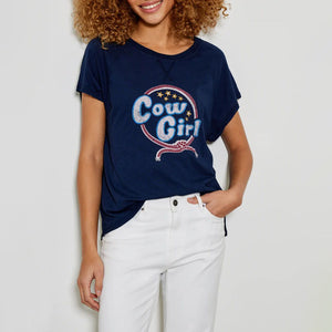 Cowgirl T Shirt in Navy