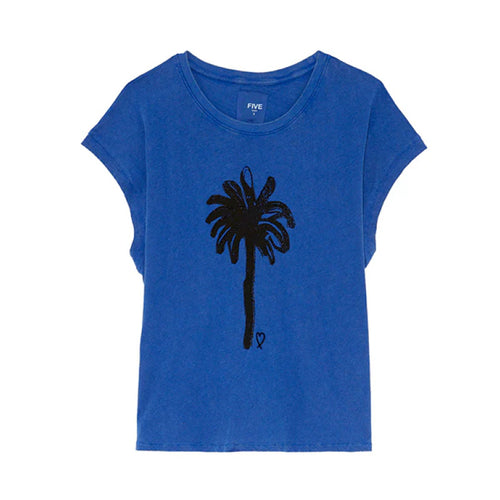 FIVE Sleeveless Tee Shirt in Imperial Blue