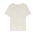 FIVE Scoop Neck Tee Shirt in Meringue