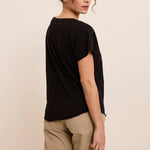 FIVE Embroidered T Shirt in Acid Grey