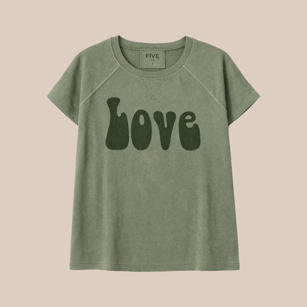 FIVE Love T Shirt in Khaki