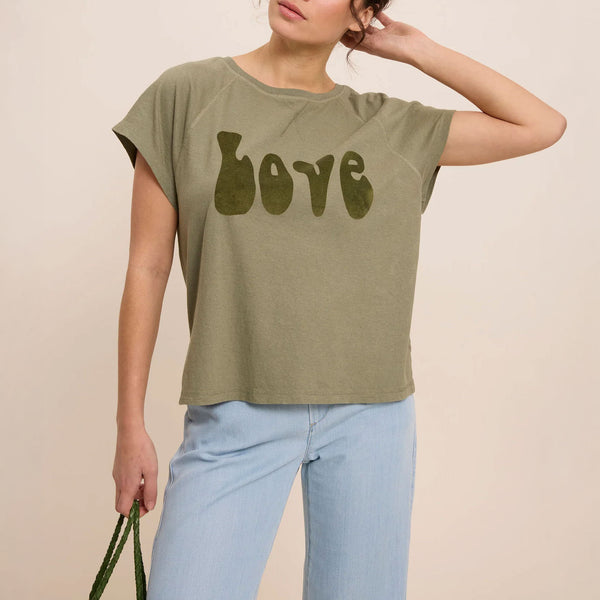 FIVE Love T Shirt in Khaki