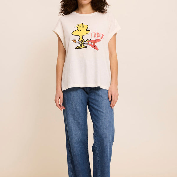 FIVE x Peanuts Woodstock T-Shirt in White