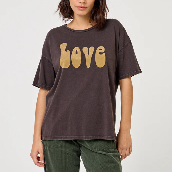 FIVE Love Logo T Shirt  in Cacao/Beige