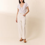 LEON & HARPER Tonton Amber T Shirt in White