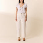 LEON & HARPER Tonton Amber T Shirt in White