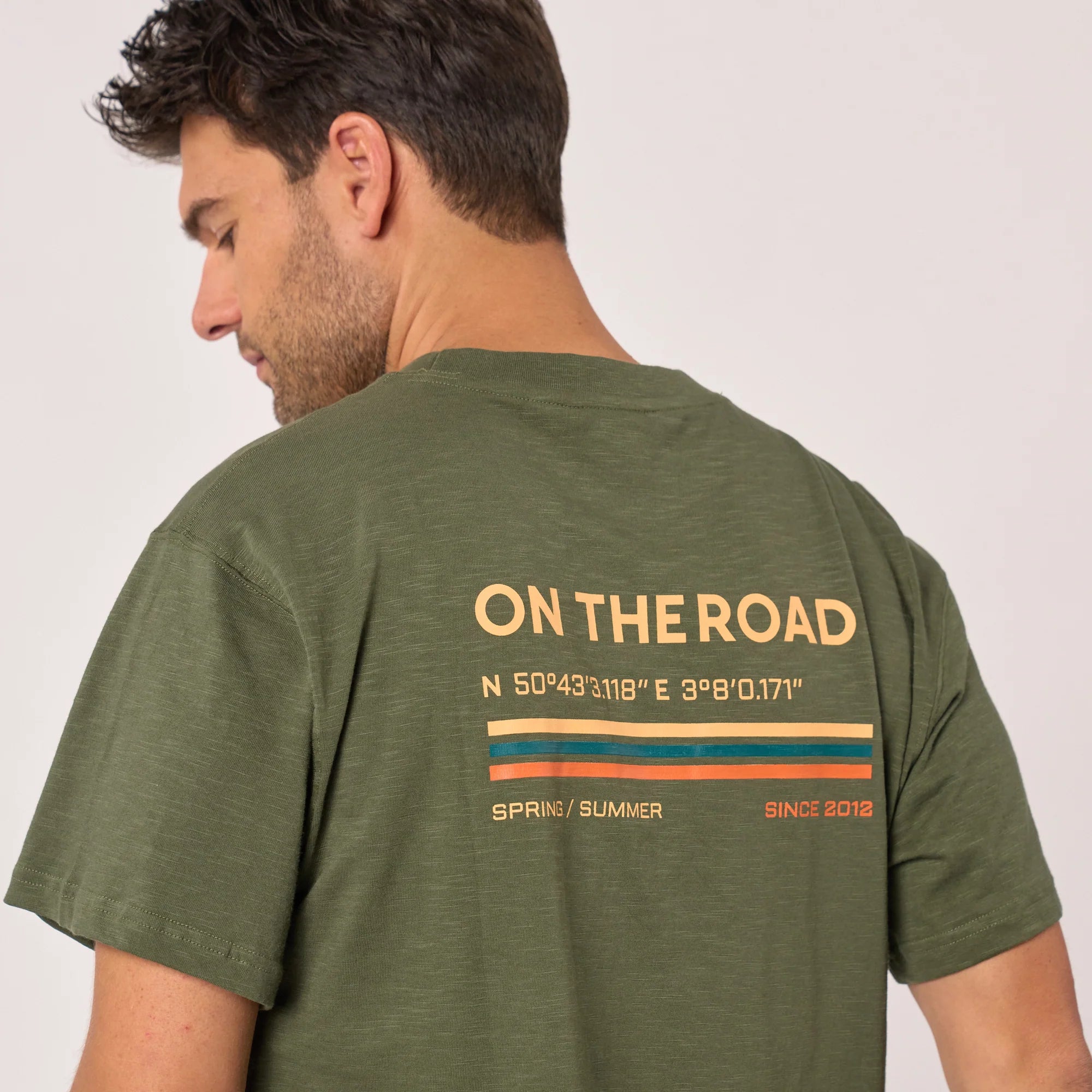 BILLYBELT Roadtrip Organic Cotton T-Shirt in Khaki
