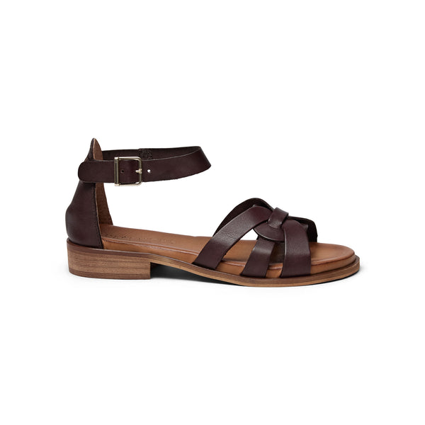 PAVEMENT Aretha Leather Sandals in Brown