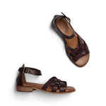 PAVEMENT Aretha Leather Sandals in Brown