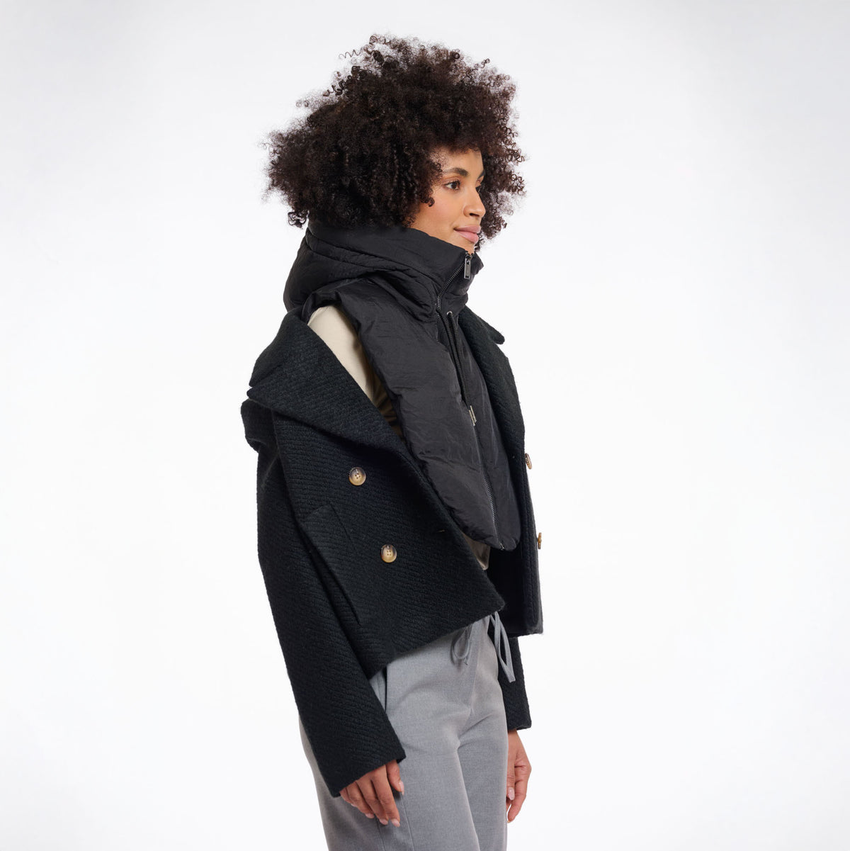 RINO & PELLE Tabita Padded Bib  in Black