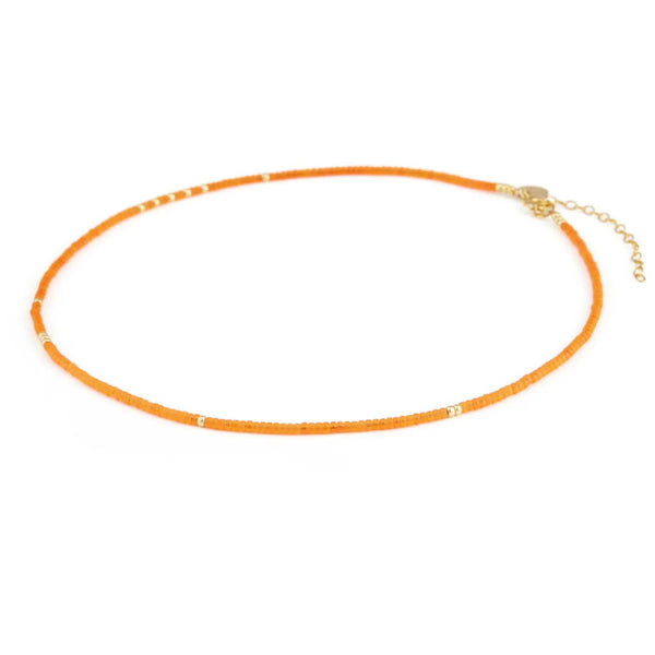 WANDERLUST LIFE Beaded Necklace in Tangiers Orange