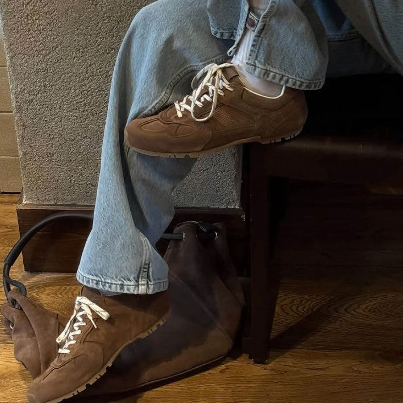 ALOHAS Tb.56 Suede Leather Sneakers  in Brown