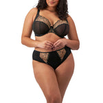 ELOMI Teagan High Leg Brief in Black/Almond