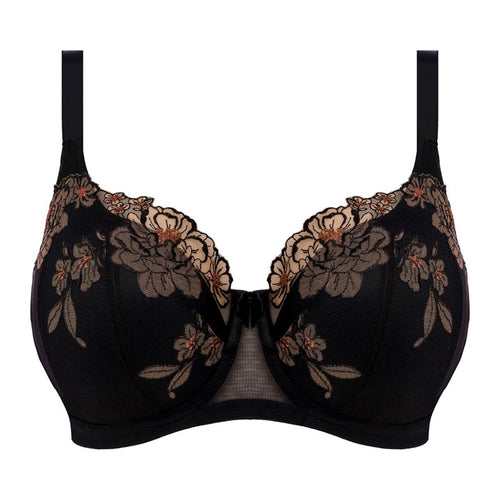 ELOMI Teagan Padded Half Cup Bra in Black/Almond
