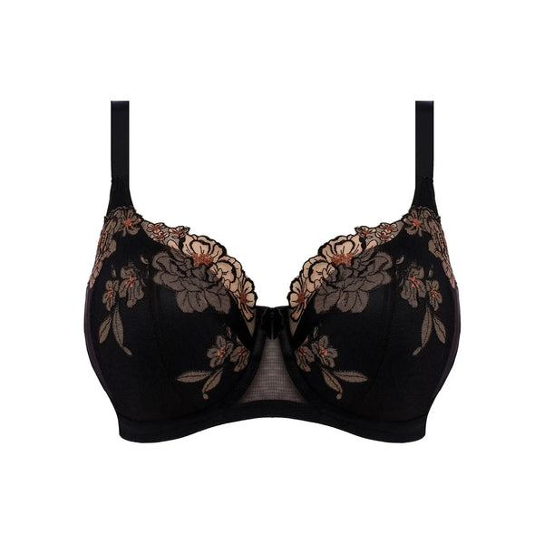 ELOMI Teagan Padded Half Cup Bra in Black/Almond