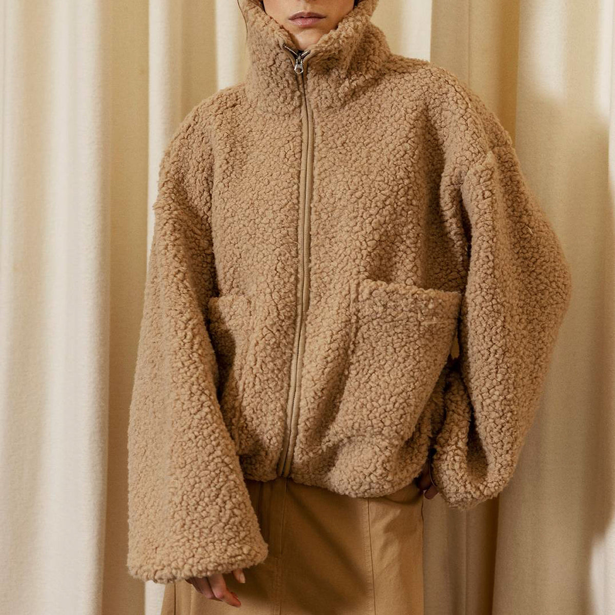 PROJECT AJ117 Teddy 852 Jacket  in Camel