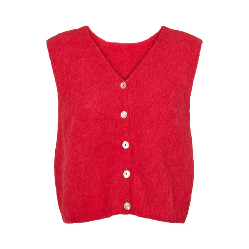 AMERICAN DREAMS Telma Vest in Lipstick Red