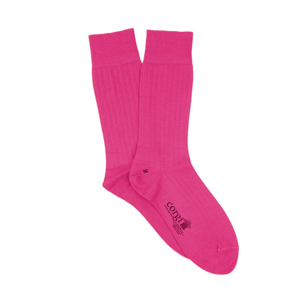 CORGI Mens Tenby Wool Socks in Fuchsia