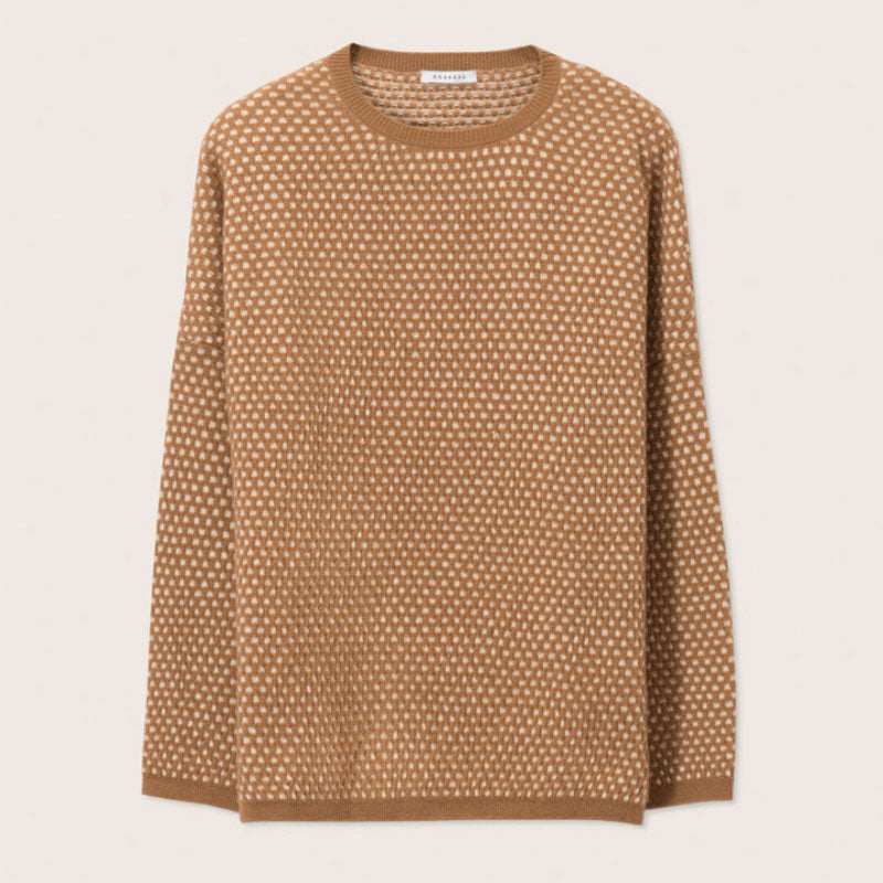 ROSSO35 Textured Waffle Knit in Camel