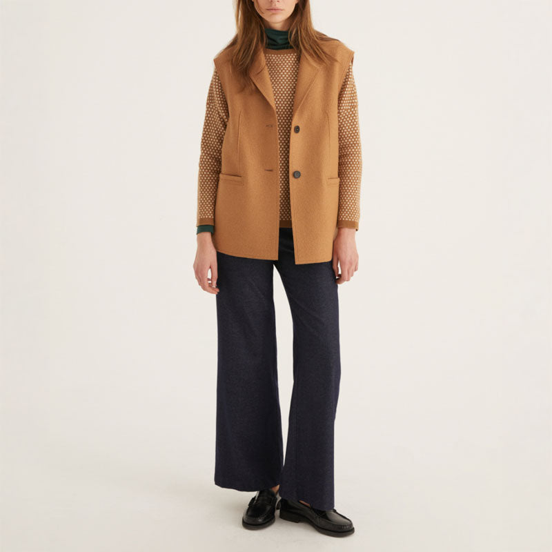 ROSSO35 Textured Waffle Knit in Camel