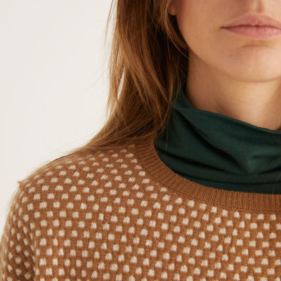ROSSO35 Textured Waffle Knit in Camel