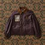 BARBOUR Barbour X Farm Rio Thais Wax Jacket in Bordeaux/Cream Heart Print