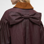 BARBOUR Barbour X Farm Rio Thais Wax Jacket in Bordeaux/Cream Heart Print
