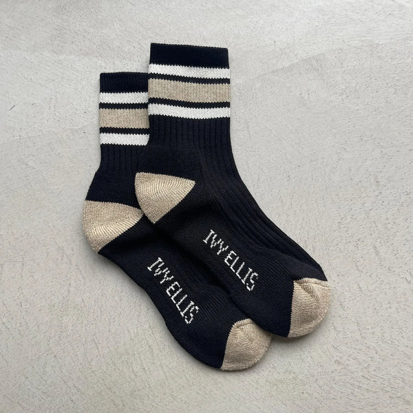 IVY ELLIS The Brees Women’s Quarter Length Socks in Black