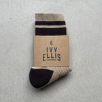 IVY ELLIS The Galdana Women’s Quarter Length Socks in Light Brown & Black