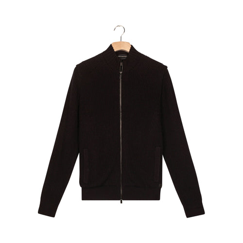 THOMAS MAINE Merino Wool Mix Cardigan in Navy