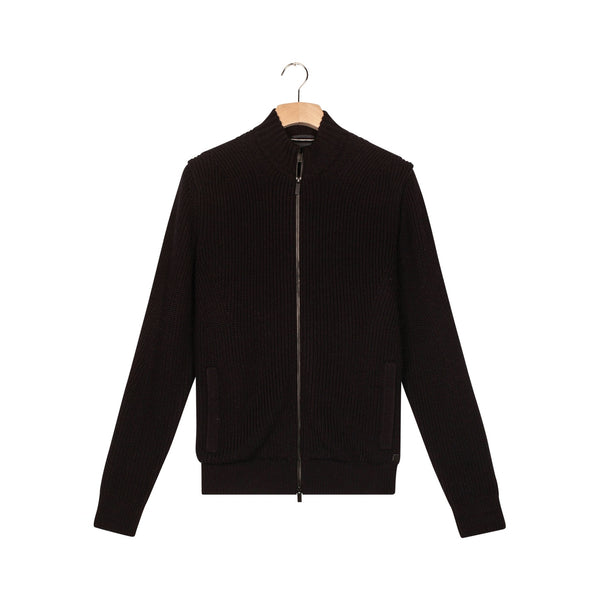 THOMAS MAINE Merino Wool Mix Cardigan in Navy