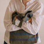 LES PENSIONNAIRES Striped Recycled Tote in Green/Blue