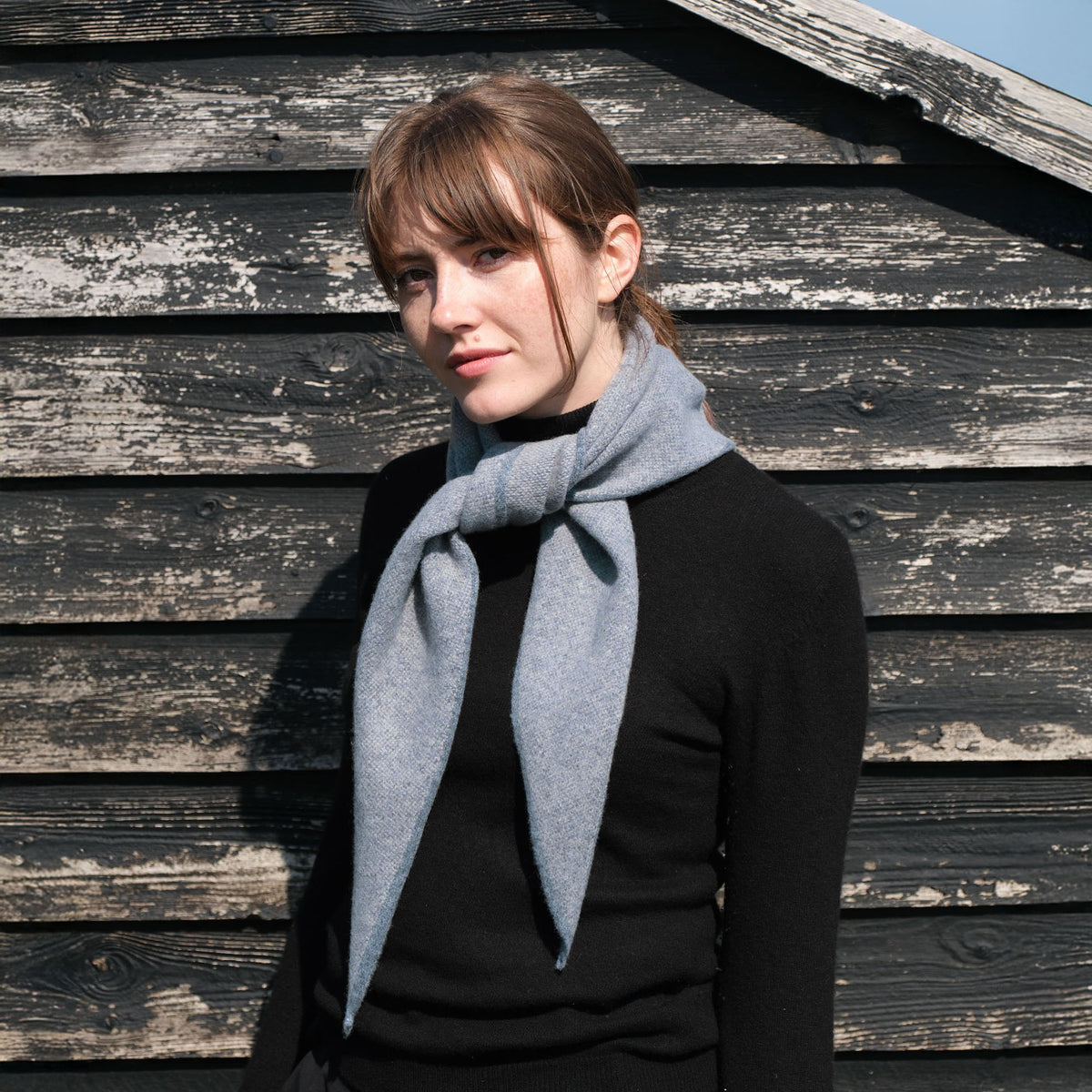 QUINTON & CHADWICK Triangle Scarf in Aqua