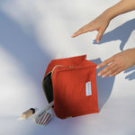 LES PENSIONNAIRES Cube Toiletry Bag in Flamboyant Orange
