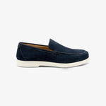 LOAKE Tuscany Suede Apron Loafers in Navy