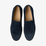 LOAKE Tuscany Suede Apron Loafers in Navy