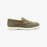 LOAKE Tuscany Suede Apron Loafers in Pistachio