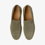 LOAKE Tuscany Suede Apron Loafers in Pistachio