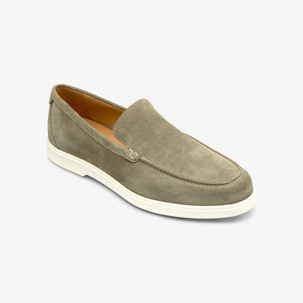 LOAKE Tuscany Suede Apron Loafers in Pistachio