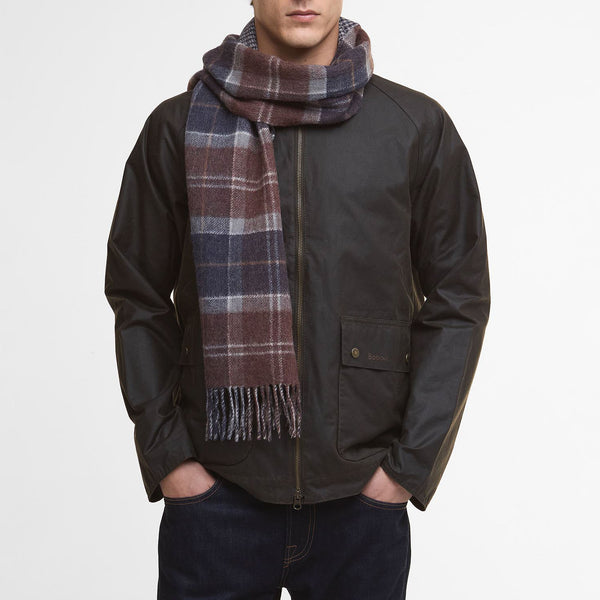 BARBOUR Dramside Reversible Scarf in Midnight/Oak/Tartan
