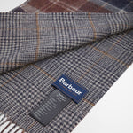BARBOUR Dramside Reversible Scarf in Midnight/Oak/Tartan