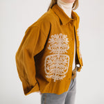 TINSELS Usk Higge Embroidered Shirt in Curry