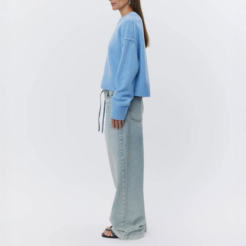 DAY BIRGER ET MIKKELSEN Ulrikke Soft Lambs Wool Jumper in Blue Melange