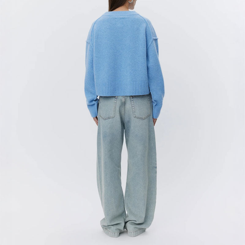 DAY BIRGER ET MIKKELSEN Ulrikke Soft Lambs Wool Jumper in Blue Melange