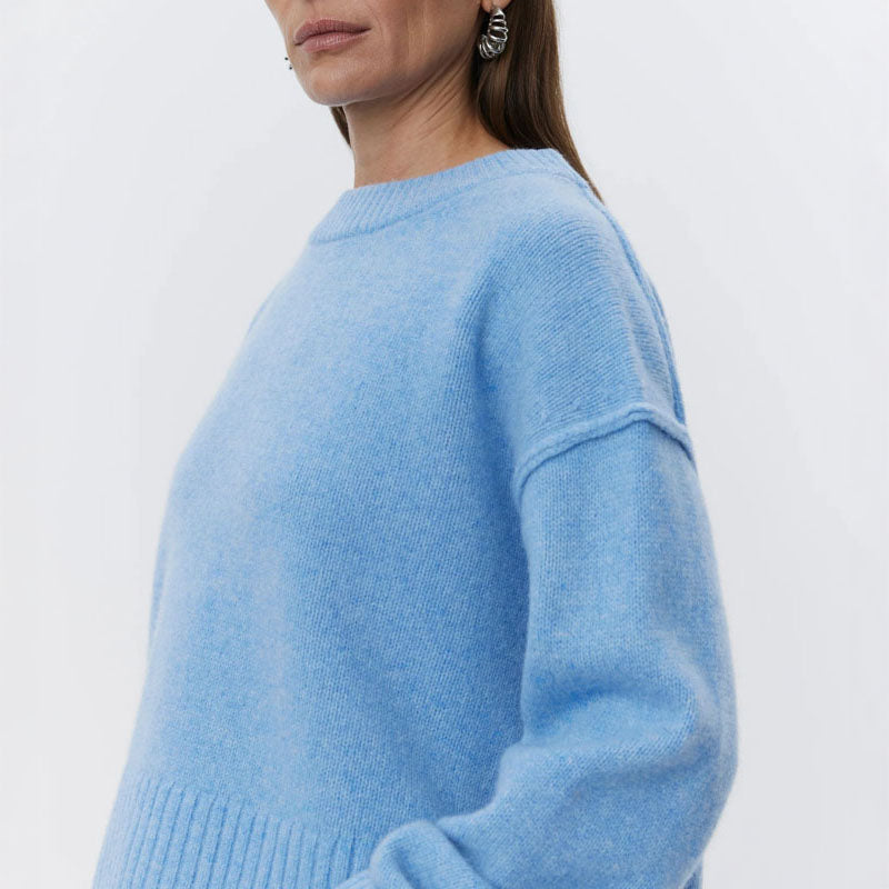 DAY BIRGER ET MIKKELSEN Ulrikke Soft Lambs Wool Jumper in Blue Melange