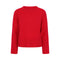 LOOP CASHMERE Georgia Ribbed Detail Lofty Crew Sweatshirt in Postbox