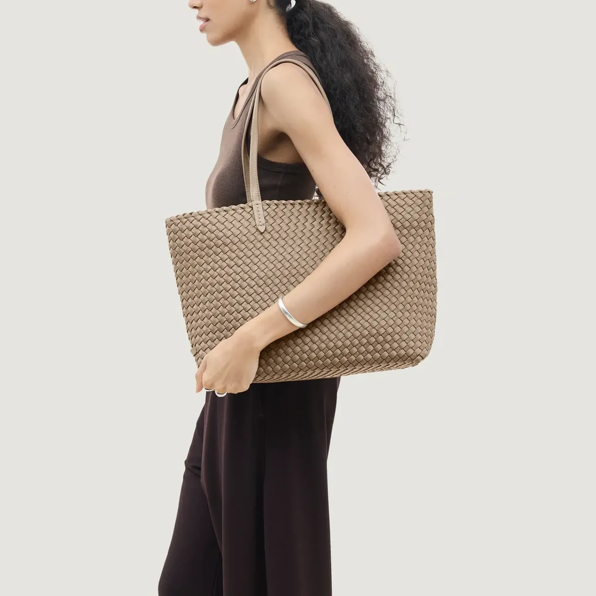 NAGHEDI Jet Setter Small Tote in Cashmere Brown | Collen & Clare