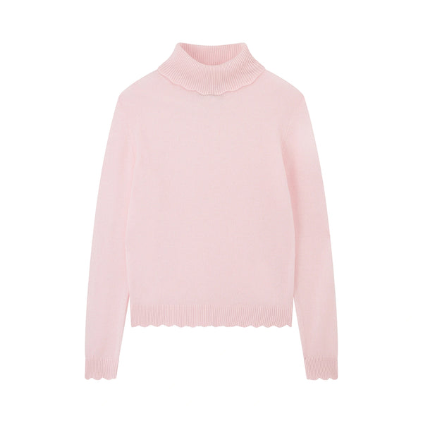 JUMPER 1234 Crochet Edge Roll Collar Jumper in Nurture