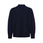 ANNE-MI Valley High Neck Merino Wool Jumper in Dark Navy